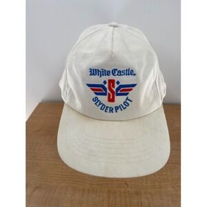 White Castle Slyder Pilot Hat Sportcap Men's Adjustable White Cotton Snapback